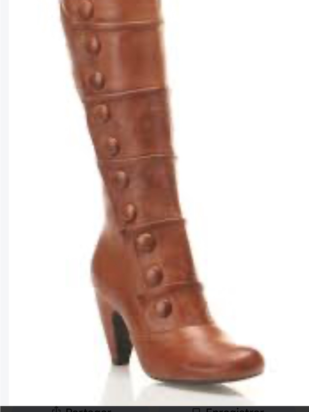 Miz Mooz Tall knee-high boots with side zipper and decorative button accents